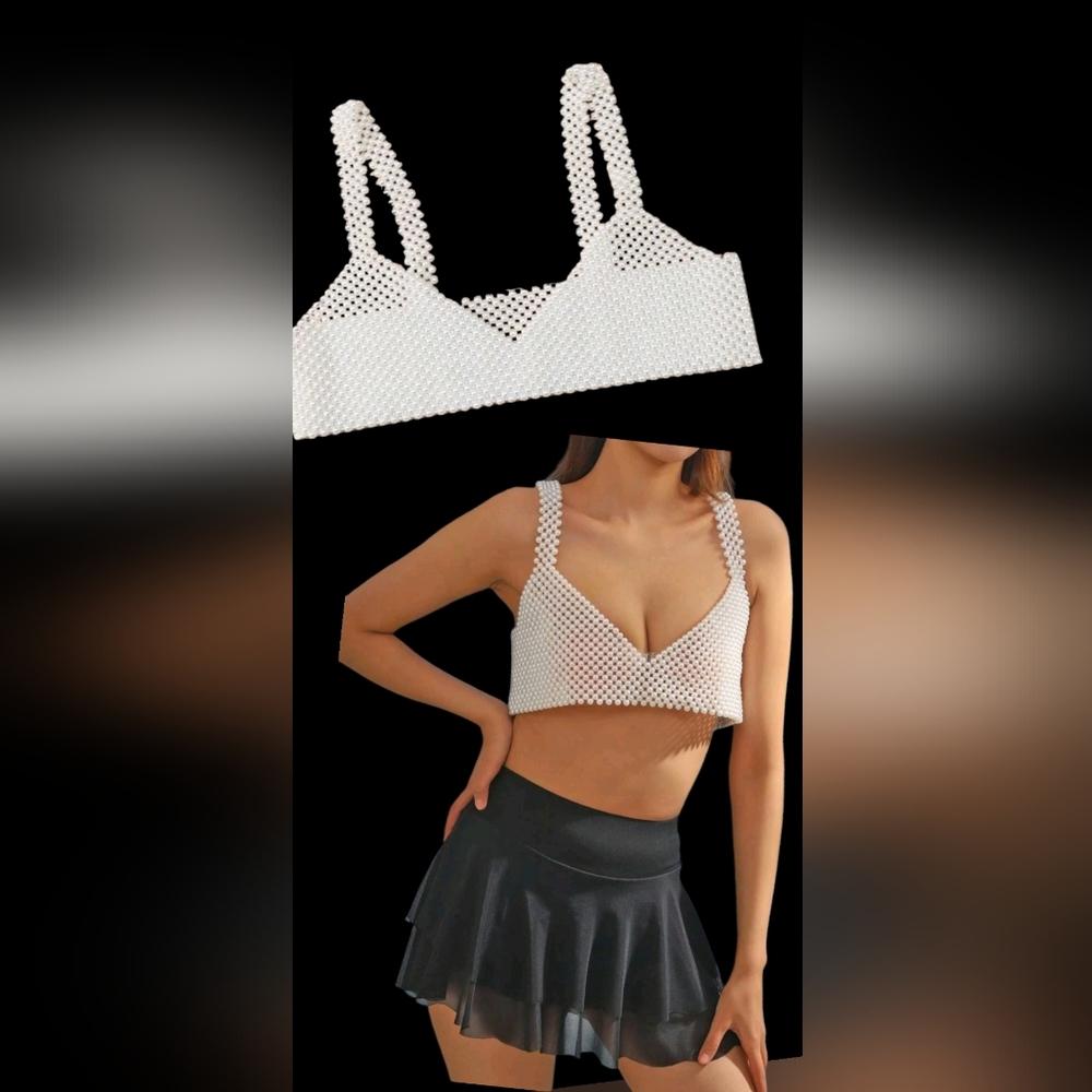 Top crop pearls size S New
